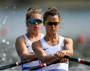 10 September 2018; Anna Thornton, right, and Charlotte Hodgkins-Byrne of Great Britain on their way to winning their Women's Double Sculls heat during day two of the World Rowing Championships in Plovdiv, Bulgaria. Photo by Seb Daly/Sportsfile