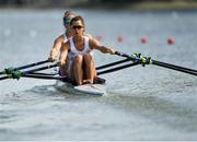 10 September 2018; Anna Thornton, front, and Charlotte Hodgkins-Byrne of Great Britain on their way to winning their Women's Double Sculls heat during day two of the World Rowing Championships in Plovdiv, Bulgaria. Photo by Seb Daly/Sportsfile