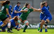 9 September 2018; Nichola Fryday of Connacht is tackled by Juliet Short, left, and Nikki Caughey of Leinster during the 2018 Women’s Interprovincial Rugby Championship match between Connacht and Leinster at the Sportgrounds in Galway. Photo by Brendan Moran/Sportsfile