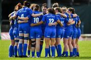 9 September 2018; The Leinster team huddle prior to the 2018 Women’s Interprovincial Rugby Championship match between Connacht and Leinster at the Sportgrounds in Galway. Photo by Brendan Moran/Sportsfile