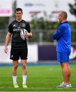 10 September 2018; Jonathan Sexton in conversation with Senior coach Stuart Lancaster during Leinster Rugby squad training at Energia Park in Donnybrook, Dublin. Photo by Ramsey Cardy/Sportsfile