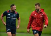 10 September 2018; Alby Mathewson, left, and Rhys Marshall arrive for Munster Rugby squad training at the University of Limerick in Limerick. Photo by Diarmuid Greene/Sportsfile