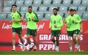 10 September 2018; Players, from left, Callum O'Dowda, Richard Keogh, Cyrus Christie, Ronan Curtis and Matt Doherty during a Republic of Ireland training session at Municipal Stadium in Wroclaw, Poland. Photo by Stephen McCarthy/Sportsfile