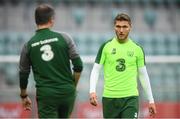 10 September 2018; Jeff Hendrick and Republic of Ireland assistant manager Roy Keane, left, during a Republic of Ireland training session at Municipal Stadium in Wroclaw, Poland. Photo by Stephen McCarthy/Sportsfile