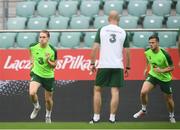 10 September 2018; Ronan Curtis, left, during a Republic of Ireland training session at Municipal Stadium in Wroclaw, Poland. Photo by Stephen McCarthy/Sportsfile