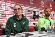 10 September 2018; Republic of Ireland manager Martin O'Neill and David Meyler, right, during a Republic of Ireland press conference at Municipal Stadium in Wroclaw, Poland. Photo by Stephen McCarthy/Sportsfile