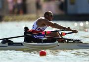 11 September 2018; Andrew Houghton of Great Britain on his way to winning his PR1 Men's Single Sculls heat on day three of the World Rowing Championships in Plovdiv, Bulgaria. Photo by Seb Daly/Sportsfile