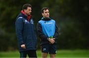 10 September 2018; Performance psychologist Dr Pieter Kruger, left, and head coach Johann van Graan during Munster Rugby squad training at the University of Limerick in Limerick. Photo by Diarmuid Greene/Sportsfile