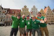 11 September 2018; Republic of Ireland supporters, from left, Paul Coffey, Peter Dowling, Dave O’Connell, Phil Brennan and Alan Gallagher ahead of the International Friendly match between Poland and Republic of Ireland at the Stadion Miejski in Wroclaw, Poland. Photo by Stephen McCarthy/Sportsfile