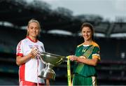 11 September 2018; In attendance at a photocall ahead of the TG4 All-Ireland Junior, Intermediate and Senior Ladies Football Championship Finals on Sunday next, is Intermediate finalists, Neamh Woods of Tyrone, left, and Niamh O'Sullivan of Meath. TG4 All-Ireland Ladies Football Championship Finals Captains Day at Croke Park, in Dublin. Photo by Eóin Noonan/Sportsfile