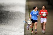 11 September 2018; In attendance at a photocall ahead of the TG4 All-Ireland Junior, Intermediate and Senior Ladies Football Championship Finals on Sunday next, are Senior finalists, captain Sinead Aherne of Dublin, left, and captain Ciara O'Sullivan of Cork. TG4 All-Ireland Ladies Football Championship Finals Captains Day in Croke Park, Dublin. Photo by Eóin Noonan/Sportsfile