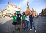 11 September 2018; Republic of Ireland supporters, from left, Ray Hyland, Tadhg Concannon, Leroy Jenkins, Peter Marren and Mick Whelan, ahead of the International Friendly match between Poland and Republic of Ireland at the Stadion Miejski in Wroclaw, Poland. Photo by Stephen McCarthy/Sportsfile