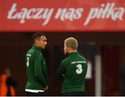 11 September 2018; Graham Burke, left, and Daryl Horgan of Republic of Ireland on the pitch ahead of the International Friendly match between Poland and Republic of Ireland at the Municipal Stadium in Wroclaw, Poland. Photo by Stephen McCarthy/Sportsfile