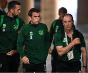11 September 2018; Injured Republic of Ireland captain Seamus Coleman, centre, arrives ahead of the International Friendly match between Poland and Republic of Ireland at the Municipal Stadium in Wroclaw, Poland. Photo by Stephen McCarthy/Sportsfile