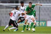 11 September 2018; Ryan Delaney of Republic of Ireland in action against Benjamin Henrichs of Germany during the UEFA European U21 Championship Qualifier Group 5 match between Republic of Ireland and Germany at Tallaght Stadium in Tallaght, Dublin. Photo by Brendan Moran/Sportsfile