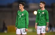 11 September 2018; Republic of Ireland players Jamie McGrath, left, and Corey Whelan leave the pitch after the UEFA European U21 Championship Qualifier Group 5 match between Republic of Ireland and Germany at Tallaght Stadium in Tallaght, Dublin. Photo by Brendan Moran/Sportsfile