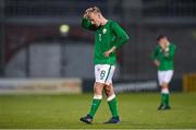 11 September 2018; Harry Charsley of Republic of Ireland reacts during the UEFA European U21 Championship Qualifier Group 5 match between Republic of Ireland and Germany at Tallaght Stadium in Tallaght, Dublin. Photo by Brendan Moran/Sportsfile