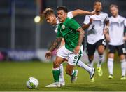 11 September 2018; Reece Grego-Cox of Republic of Ireland in action against Waldemar Anton of Germany during the UEFA European U21 Championship Qualifier Group 5 match between Republic of Ireland and Germany at Tallaght Stadium in Tallaght, Dublin. Photo by Brendan Moran/Sportsfile