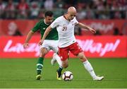 11 September 2018; Rafal Kurzawa of Poland in action against Enda Stevens of Republic of Ireland during the International Friendly match between Poland and Republic of Ireland at the Municipal Stadium in Wroclaw, Poland. Photo by Stephen McCarthy/Sportsfile