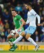 11 September 2018; Moanes Dabour of Israel in action against Corry Evans of Northern Ireland during the International Friendly match between Northern Ireland and Israel at the National Football Stadium at Windsor Park in Belfast. Photo by Oliver McVeigh/Sportsfile
