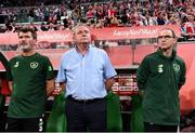 11 September 2018; Republic of Ireland manager Martin O'Neill, right, assistant coach Steve Walford, centre, and assistant manager Roy Keane during the International Friendly match between Poland and Republic of Ireland at the Municipal Stadium in Wroclaw, Poland. Photo by Stephen McCarthy/Sportsfile