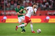 11 September 2018; Mateusz Klich of Poland in action against Enda Stevens of Republic of Ireland during the International Friendly match between Poland and Republic of Ireland at the Municipal Stadium in Wroclaw, Poland. Photo by Stephen McCarthy/Sportsfile