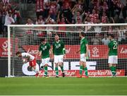 11 September 2018; Richard Keogh of Republic of Ireland reacts to his side conceding a goal during the International Friendly match between Poland and Republic of Ireland at the Municipal Stadium in Wroclaw, Poland. Photo by Stephen McCarthy/Sportsfile