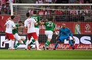 11 September 2018; Mateusz Klich of Poland shoots to score his side's first goal during the International Friendly match between Poland and Republic of Ireland at the Municipal Stadium in Wroclaw, Poland. Photo by Stephen McCarthy/Sportsfile