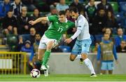 11 September 2018; Paddy McNair of Northern Ireland in action against Samuel Scheimann of Israel during the International Friendly match between Northern Ireland and Israel at the National Football Stadium at Windsor Park in Belfast. Photo by Oliver McVeigh/Sportsfile