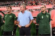 11 September 2018; Republic of Ireland manager Martin O'Neill, right, assistant coach Steve Walford, centre, and assistant manager Roy Keane prior to the International Friendly match between Poland and Republic of Ireland at the Municipal Stadium in Wroclaw, Poland. Photo by Stephen McCarthy/Sportsfile