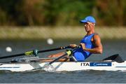 12 September 2018; Daniele Stefanoni of Italy on his way to winning his PR2 Men's Single Sculls repechage race on day four of the World Rowing Championships in Plovdiv, Bulgaria. Photo by Seb Daly/Sportsfile