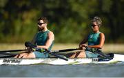 12 September 2018; Jairo Klug, left, and Diana Barcelos de Oliveria of Brazil on their way to winning their PR3 Mixed Double Sculls preliminary race on day four of the World Rowing Championships in Plovdiv, Bulgaria. Photo by Seb Daly/Sportsfile