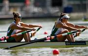 12 September 2018; Monika Dukarska, left, and Aileen Crowley of Ireland on their way to finishing fifth in their Women's Double Sculls repechage race on day four of the World Rowing Championships in Plovdiv, Bulgaria. Photo by Seb Daly/Sportsfile