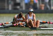 12 September 2018; Monika Dukarska, left, and Aileen Crowley of Ireland after finishing fifth in their Women's Double Sculls repechage race on day four of the World Rowing Championships in Plovdiv, Bulgaria. Photo by Seb Daly/Sportsfile