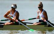 12 September 2018; Aileen Crowley, left, and Monika Dukarska of Ireland after finishing fifth in their Women's Double Sculls repechage race on day four of the World Rowing Championships in Plovdiv, Bulgaria. Photo by Seb Daly/Sportsfile