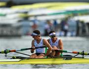 13 September 2018; Shane O'Driscoll, left, and Mark O'Donovan of Ireland after finishing fifth during their Men's Pair quarter final race on day five of the World Rowing Championships in Plovdiv, Bulgaria. Photo by Seb Daly/Sportsfile