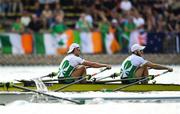 13 September 2018; Gary O'Donovan, left, and Paul O'Donovan of Ireland on their way to finishing third in their Lightweight Men's Double Sculls semi-final race on day five of the World Rowing Championships in Plovdiv, Bulgaria. Photo by Seb Daly/Sportsfile