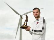 13 September 2018; Michael Duffy of Dundalk with his SSE Airtricity/SWAI Player of the Month award for August at DKIT, in Dundalk. Photo by Matt Browne/Sportsfile