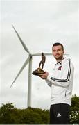 13 September 2018; Michael Duffy of Dundalk with his SSE Airtricity/SWAI Player of the Month award for August at DKIT, in Dundalk. Photo by Matt Browne/Sportsfile