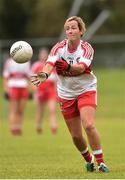 26 August 2018; Ciara Moore of Derry during the TG4 All-Ireland Junior Championship Semi Final match between Derry and Louth at Aghaloo O'Neills in Aughnacloy, Co. Tyrone. Photo by Oliver McVeigh/Sportsfile