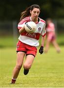 26 August 2018; Danielle Kivlehan of Derry during the TG4 All-Ireland Junior Championship Semi Final match between Derry and Louth at Aghaloo O'Neills in Aughnacloy, Co. Tyrone. Photo by Oliver McVeigh/Sportsfile