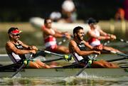 13 September 2018; Pedro Fraga, left, and Afonso Costa of Portugal on their way to finishing third in their Lightweight Men's Double Sculls semi-final race on day five of the World Rowing Championships in Plovdiv, Bulgaria. Photo by Seb Daly/Sportsfile