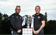 13 September 2018; In attendance during the EA SPORTS Cup Final Media Day are, Cobh Ramblers manager Stephen Henderson, left, and Derry City Manager Kenny Shiels, at FAI HQ, in Abbotstown, Dublin. Photo by Sam Barnes/Sportsfile