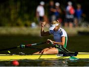 14 September 2018; Sanita Puspure of Ireland celebrates after winning her Women's Single Sculls semi-final on day six of the World Rowing Championships in Plovdiv, Bulgaria. Photo by Seb Daly/Sportsfile