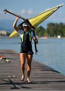14 September 2018; Sanita Puspure of Ireland following her victory in the Women's Single Sculls semi-final on day six of the World Rowing Championships in Plovdiv, Bulgaria. Photo by Seb Daly/Sportsfile