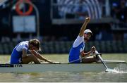 14 September 2018; Alfonso Scalzone, right, and Giuseppe Di Mare of Italy after winning the Lightweight Men's Pair final on day six of the World Rowing Championships in Plovdiv, Bulgaria. Photo by Seb Daly/Sportsfile