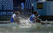 14 September 2018; Serena Lo Bue, left, and Giorgia Lo Bue of Italy reacts after winning the Lightweight Women's Pair final on day six of the World Rowing Championships in Plovdiv, Bulgaria. Photo by Seb Daly/Sportsfile