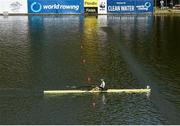 14 September 2018; Sanita Puspure of Ireland crosses the line to win her Women's Single Sculls semi-final on day six of the World Rowing Championships in Plovdiv, Bulgaria. Photo by Seb Daly/Sportsfile