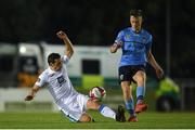 14 September 2018; Jason McClelland of UCD in action against Gareth Harkin of Finn Harps during the SSE Airtricity League First Division match between UCD and Finn Harps at the UCD Bowl in Dublin. Photo by Harry Murphy/Sportsfile