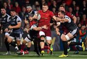 14 September 2018; Andrew Conway of Munster is tackled by Luke Morgan of Ospreys during the Guinness PRO14 Round 3 match between Munster and Ospreys at Irish Independent Park in Cork. Photo by Brendan Moran/Sportsfile
